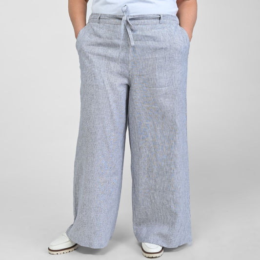 Christopher & Banks Pinstripe Linen Blend Relaxed Pant