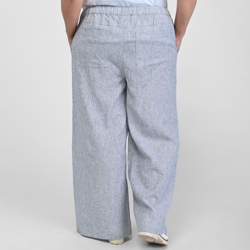 Christopher & Banks Pinstripe Linen Blend Relaxed Pant