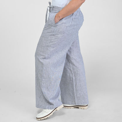 Christopher & Banks Pinstripe Linen Blend Relaxed Pant