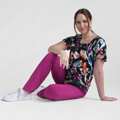 Christopher & Banks Relaxed Restyled Abstract Print Short Sleeve Tee