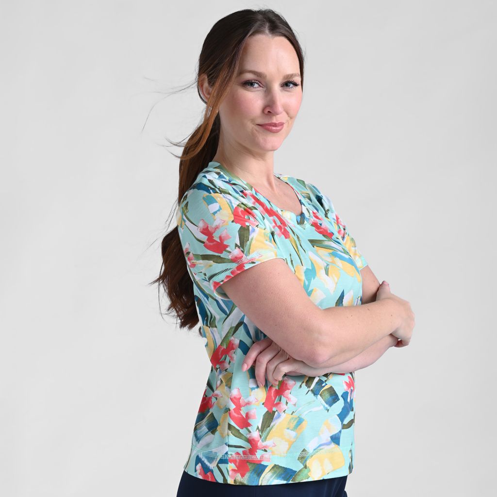 Christopher & Banks Relaxed Restyled Abstract Print Short Sleeve Tee