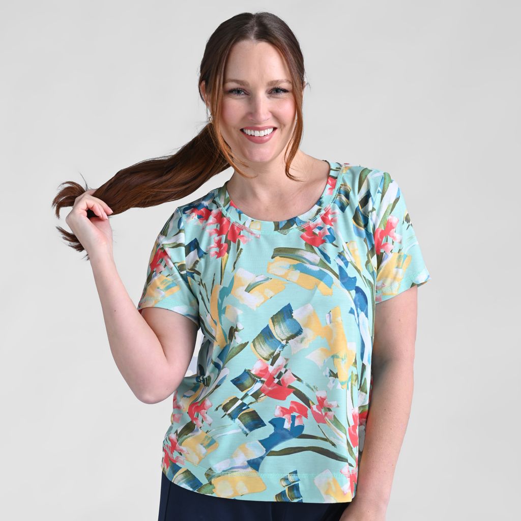 Christopher & Banks Relaxed Restyled Abstract Print Short Sleeve Tee