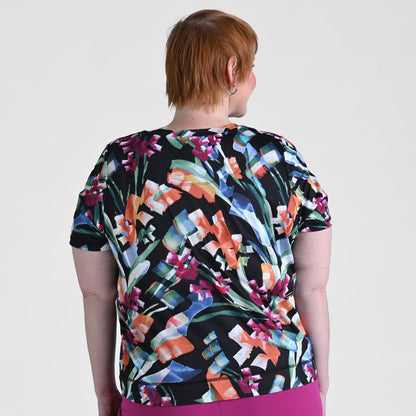 Christopher & Banks Relaxed Restyled Abstract Print Short Sleeve Tee