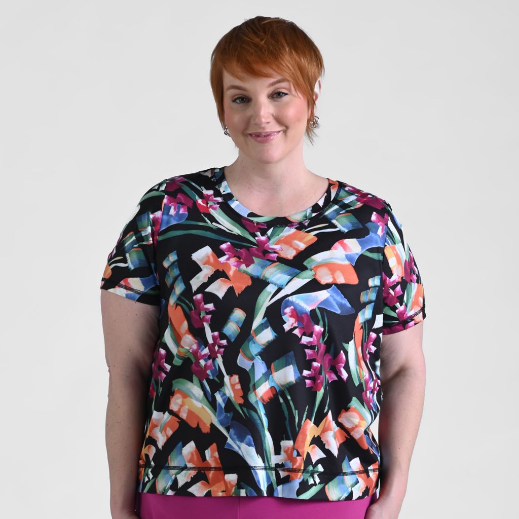 Christopher & Banks Relaxed Restyled Abstract Print Short Sleeve Tee