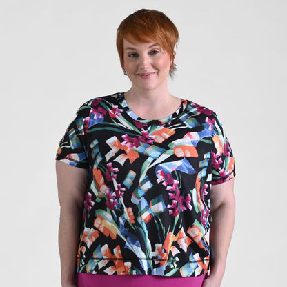 Christopher & Banks Relaxed Restyled Abstract Print Short Sleeve Tee