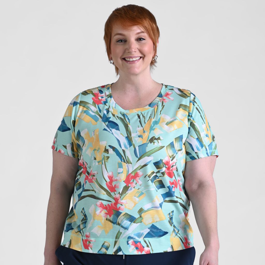 Christopher & Banks Relaxed Restyled Abstract Print Short Sleeve Tee