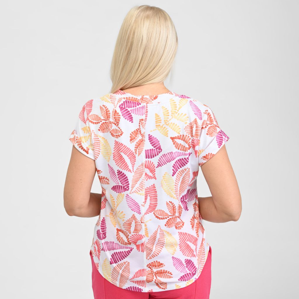 Christopher & Banks Relaxed Restyled Printed V Neck Tee