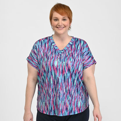 Christopher & Banks Relaxed Restyled Printed V Neck Tee