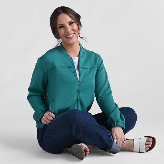 Christopher & Banks Relaxed Restyled Zip Front Bomber Jacket