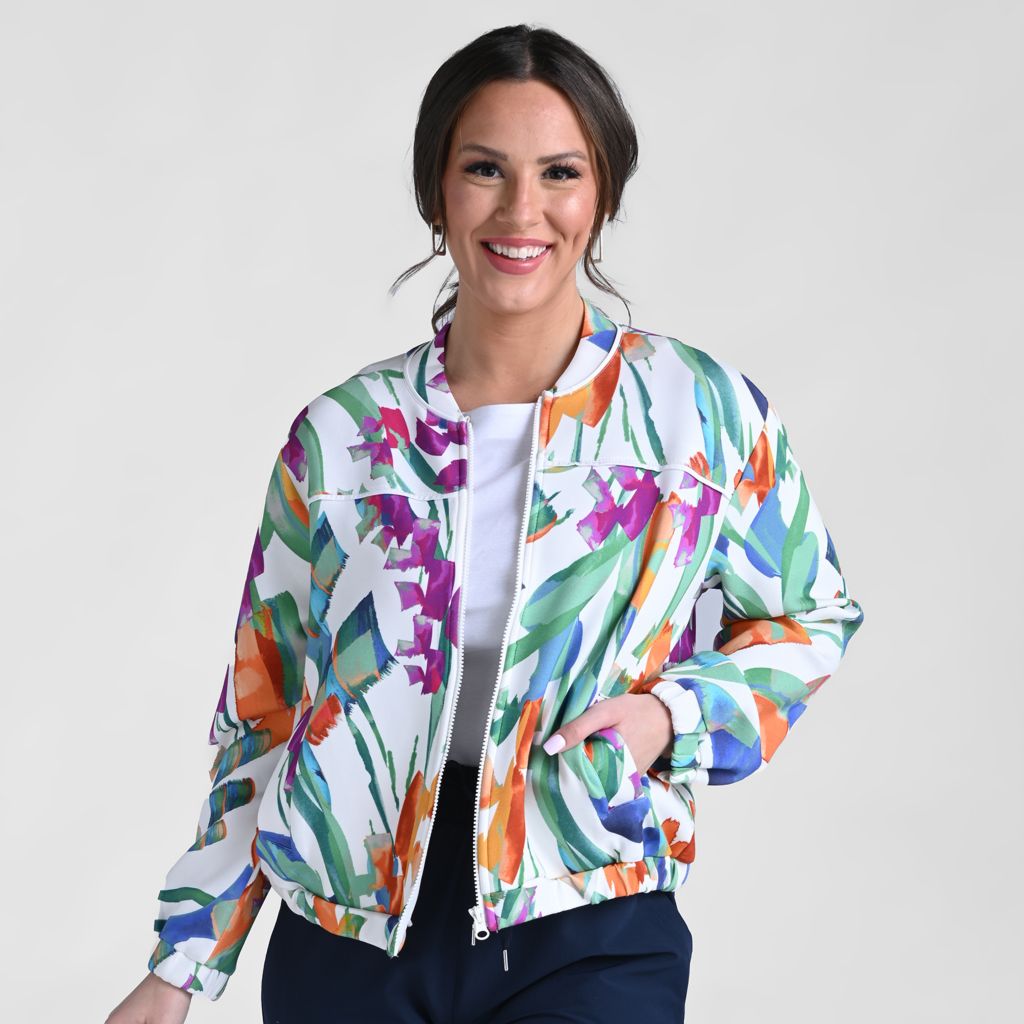 Christopher & Banks Relaxed Restyled Zip Front Bomber Jacket