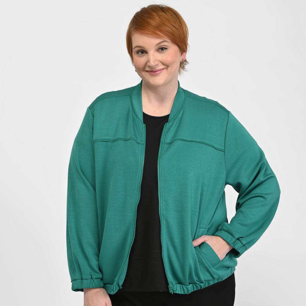 Christopher & Banks Relaxed Restyled Zip Front Bomber Jacket