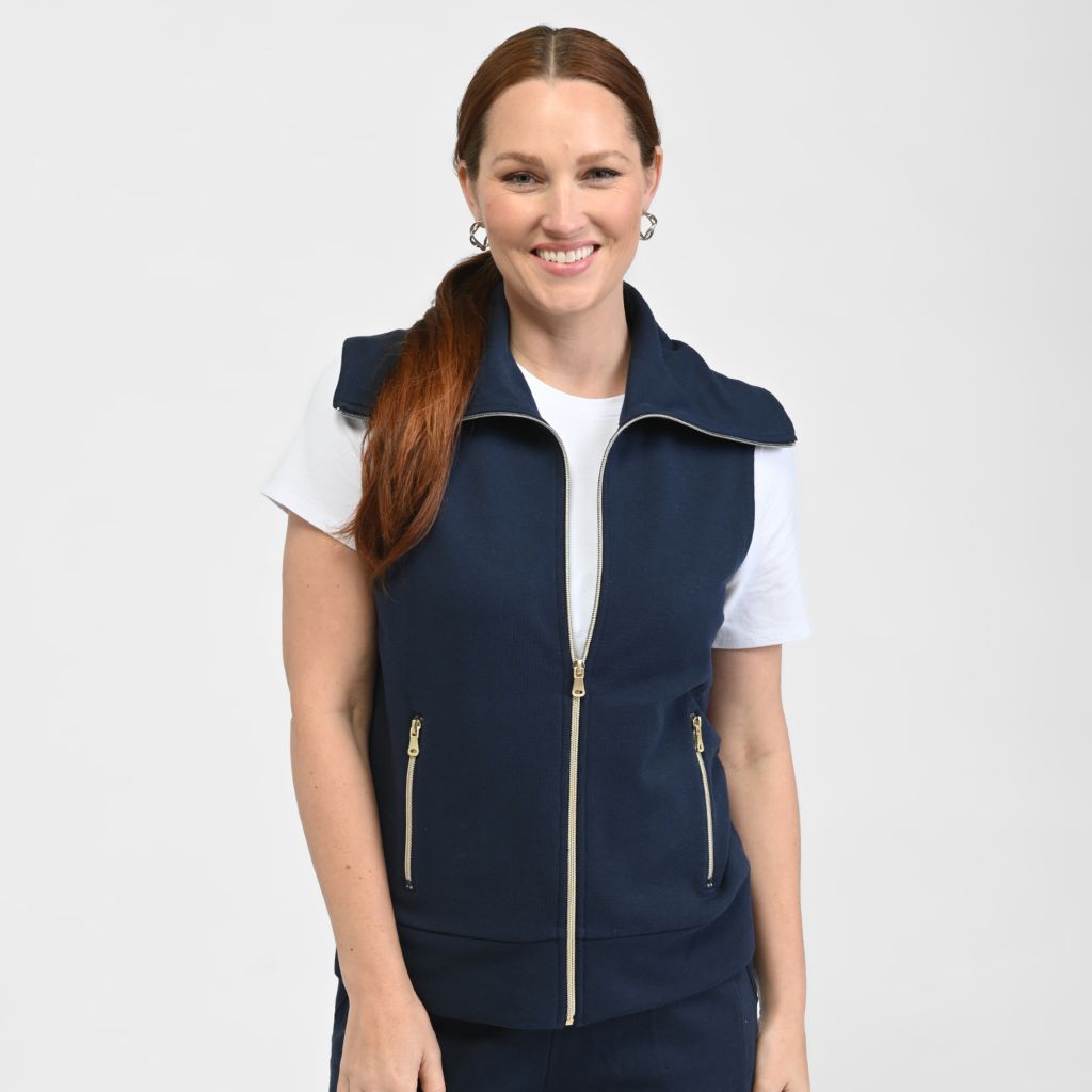 Christopher & Banks Relaxed Restyled Zip Front Vest