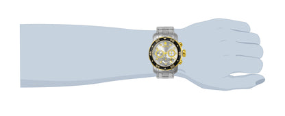 Invicta Men's 48mm Pro Diver Scuba Quartz Chrono Silvertone Black Bezel Bracelet Watch