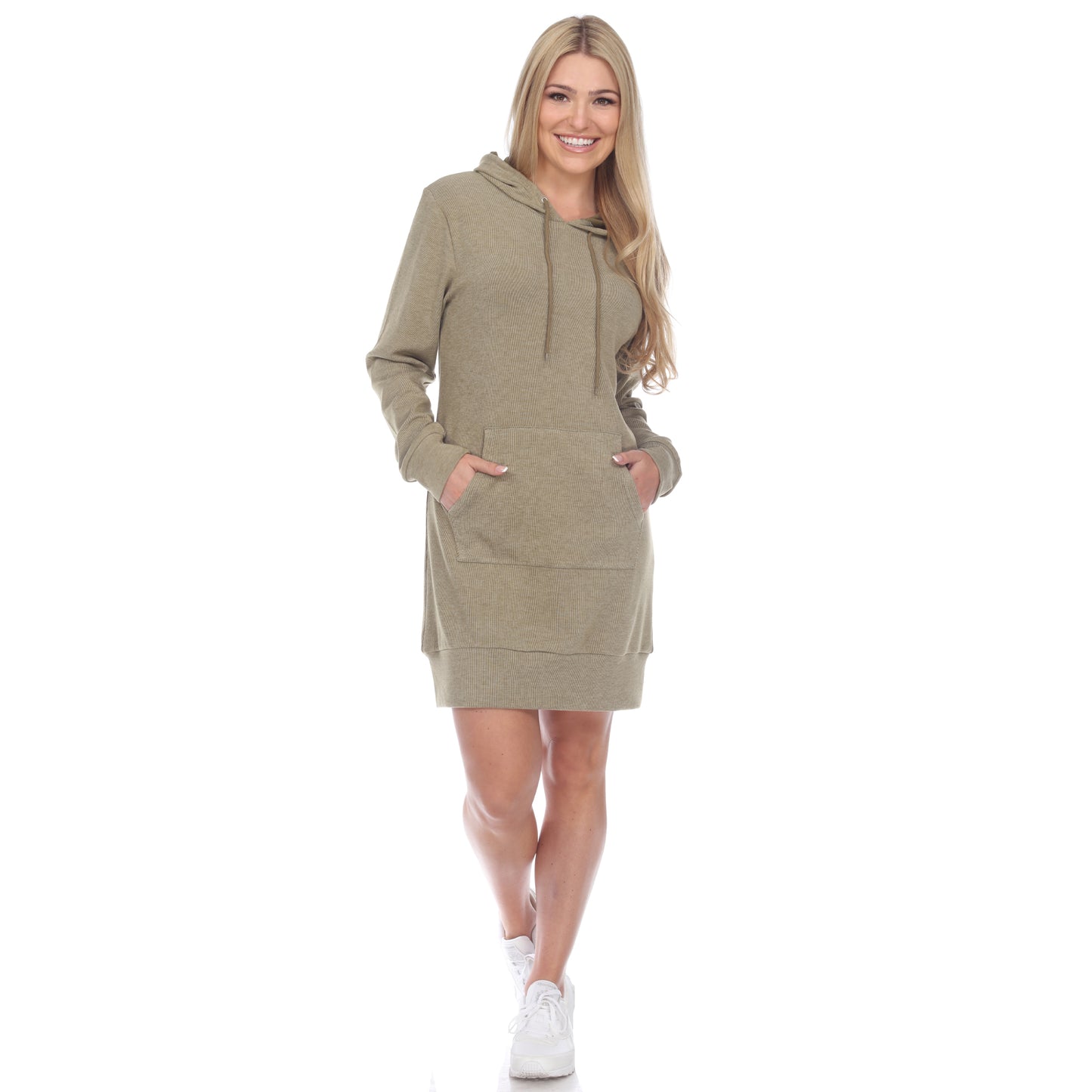 White Mark Women's Hoodie Sweatshirt Dress