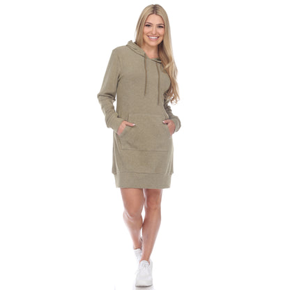 White Mark Women's Hoodie Sweatshirt Dress