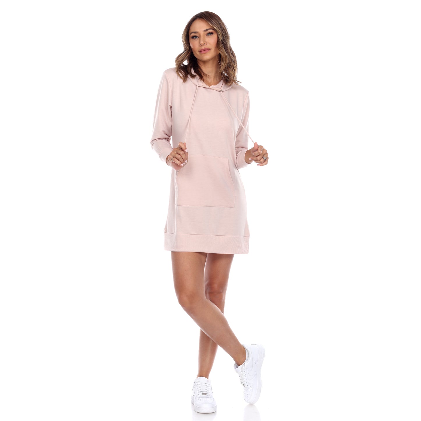 White Mark Women's Hoodie Sweatshirt Dress