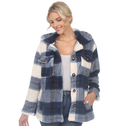 White Mark Women's Plaid Shacket