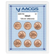 2009 Philadelphia & Denver Lincoln Bicentennial Pennies Graded MS65