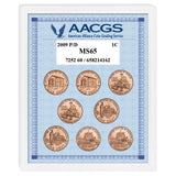 2009 P & D Lincoln Bicentennial Pennies Graded MS65