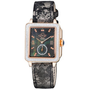 GV2 by Gevril Women's 34mm Bari Swiss Quartz Diamond Tortoise Leather Strap Watch