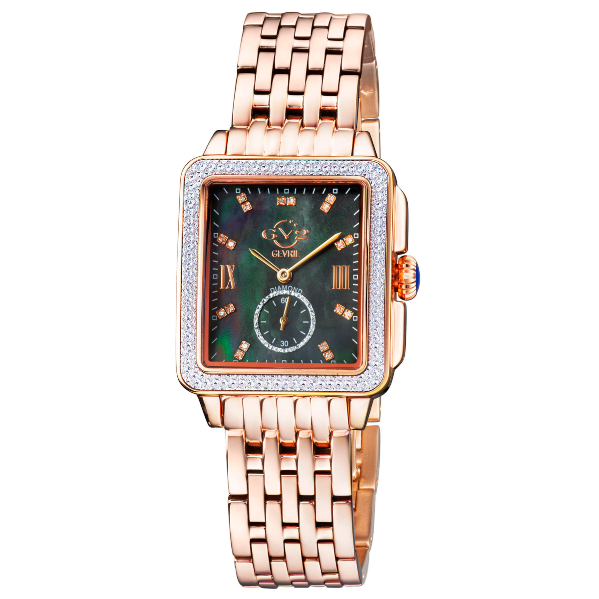 GV2 by Gevril Women's 34mm Bari Swiss Quartz Diamond Bracelet Watch