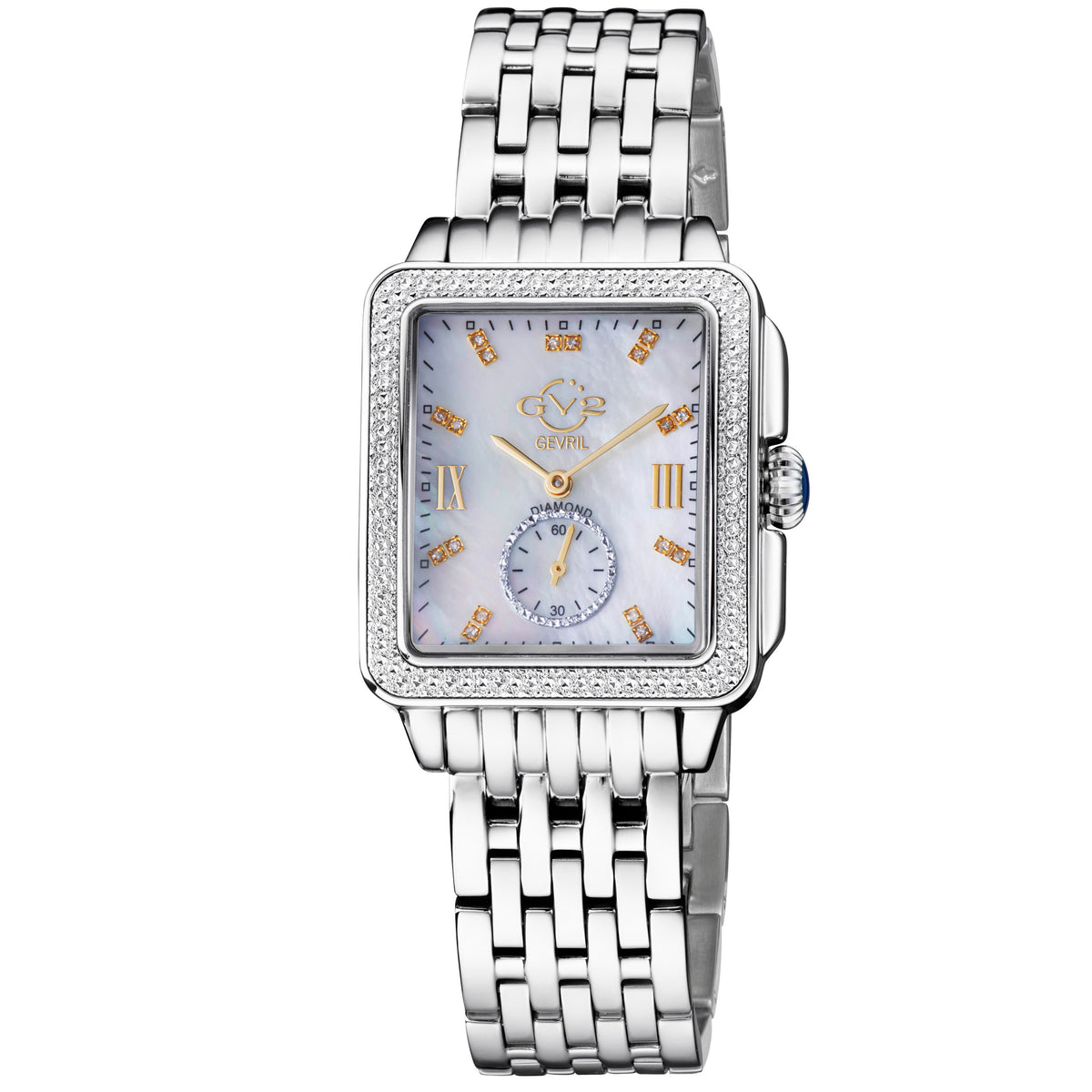 GV2 by Gevril Women's 34mm Bari Swiss Quartz Diamond Bracelet Watch