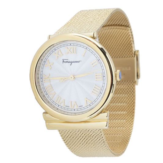 Ferragamo Women's Gancini Swiss Made Quartz Mesh Bracelet Watch