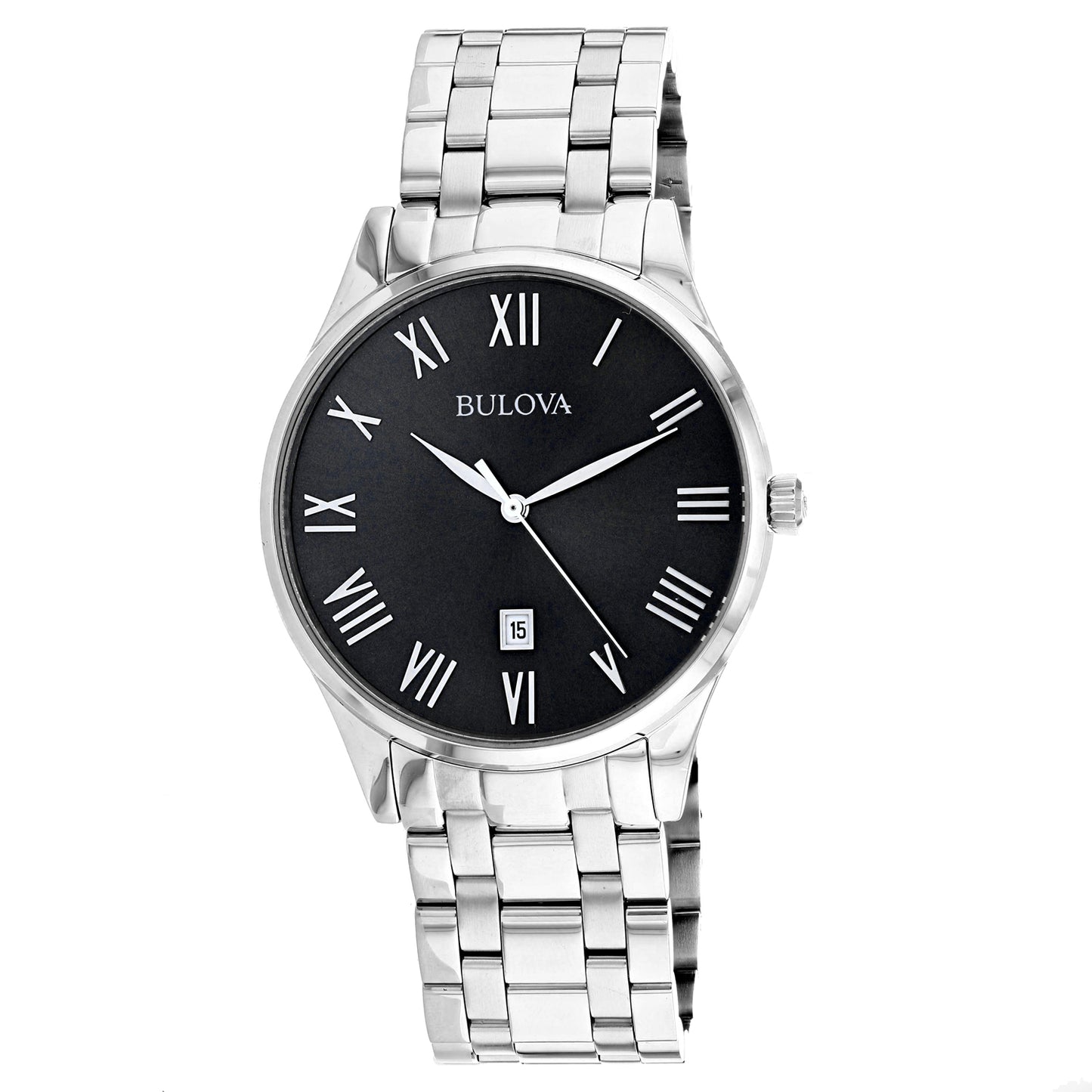 Bulova Men's Classic 40mm Quartz Black Date Bracelet Watch