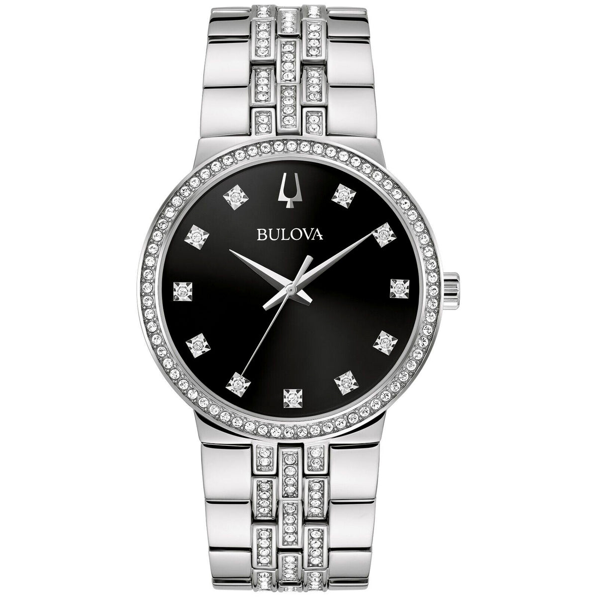 Bulova Men's Crystal 40mm Quartz Crystal Accented Bracelet Watch