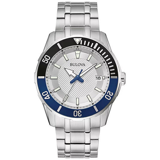 Bulova Men's Classic 42mm Quartz Black and Blue Bracelet Watch