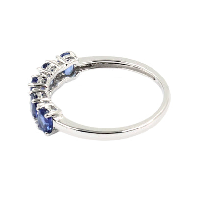 Gilded Lane 14K Gold 5-Stone Ceylon Blue Sapphire & Diamond Band Ring