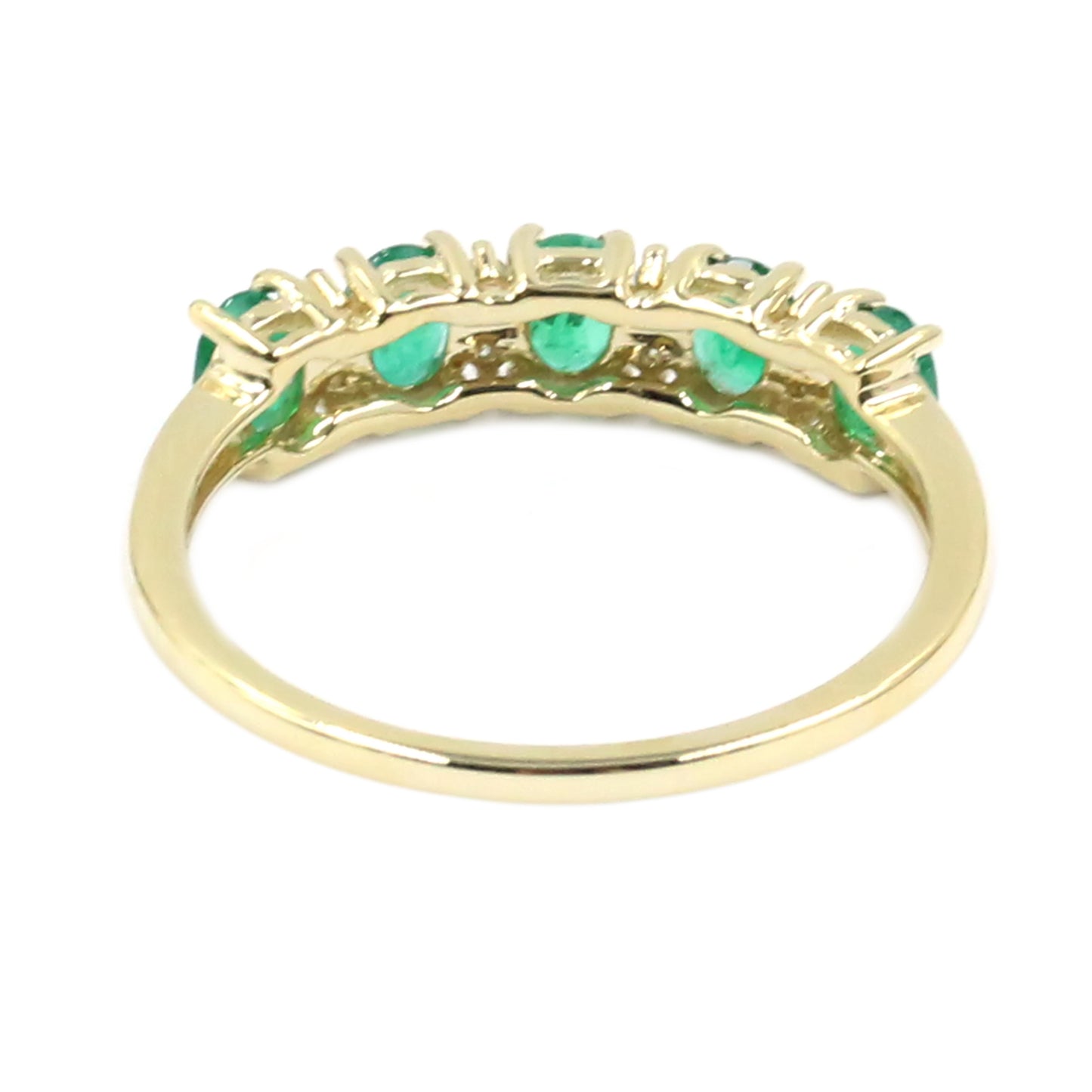 Gilded Lane 14K Gold 5-Stone Zambian Emerald & Diamond Band Ring