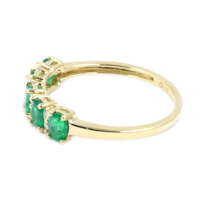 Gilded Lane 14K Gold 5-Stone Zambian Emerald & Diamond Band Ring