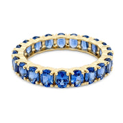Gilded Lane 14K Gold 4x3mm Ceylon Blue Sapphire Eternity Band Ring