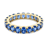 Gilded Lane 14K Gold 4x3mm Ceylon Blue Sapphire Eternity Band Ring