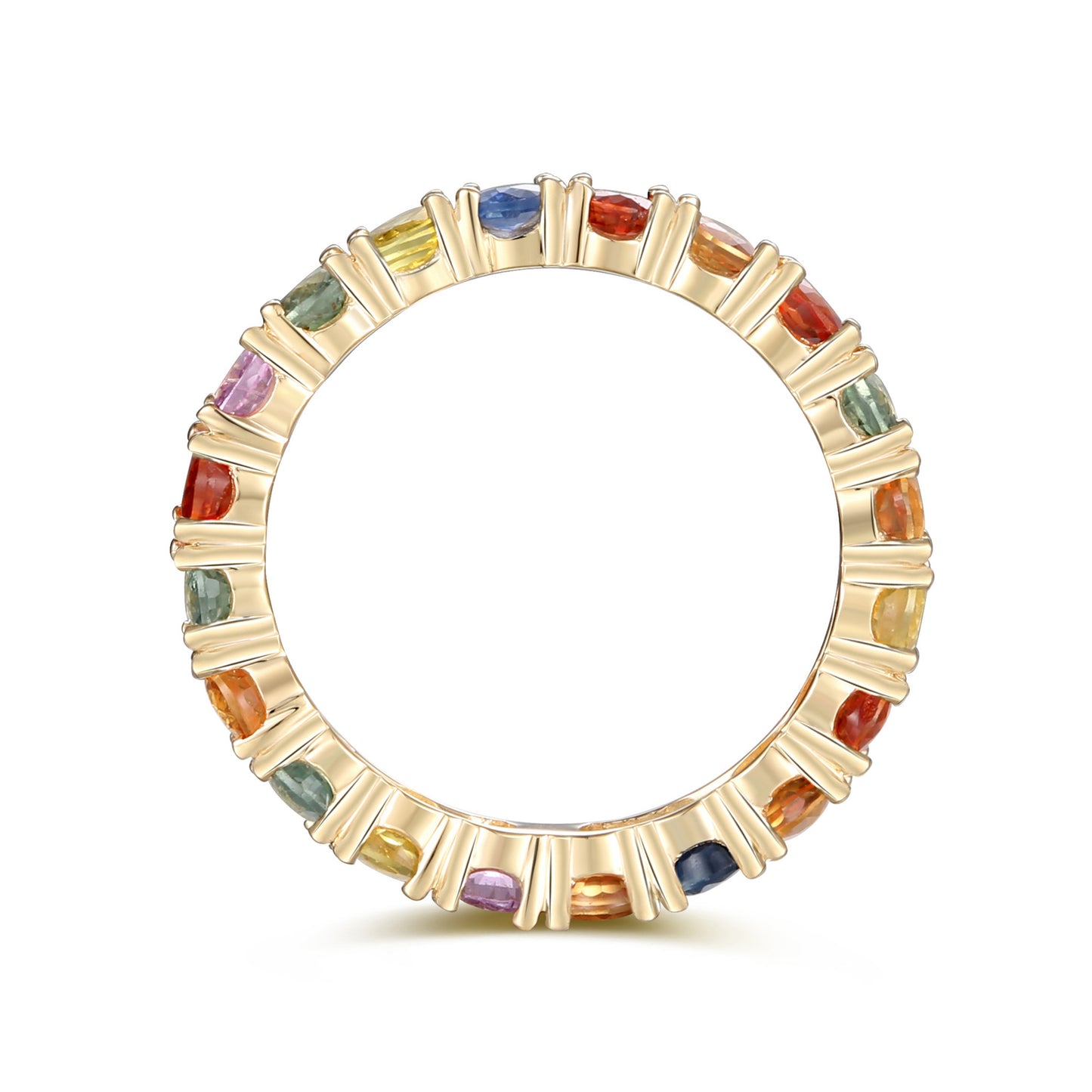 Gilded Lane 14K Gold 4x3mm Multi-Sapphire Eternity Band Ring
