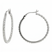10K Gold 0.50ctw Diamond Inside-Out Hoop Earrings