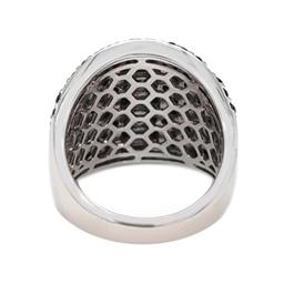 Sterling Silver Baguette Sleeping Beauty Turq & Black Spinel Pave Wide Band Ring
