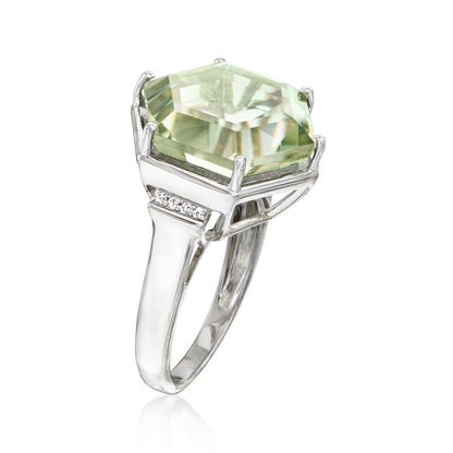 Pinctore Sterling Silver 14mm Specialty Cut Gemstone Solitaire Ring