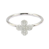 Gilded Lane 14K Gold 0.09ctw Diamond Clover Cluster Ring