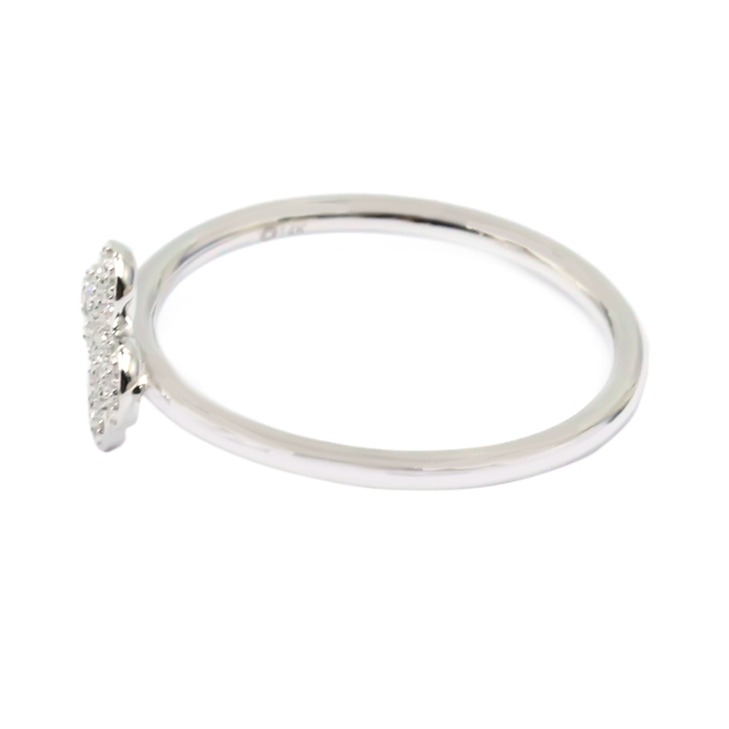 Gilded Lane 14K Gold 0.09ctw Diamond Clover Cluster Ring