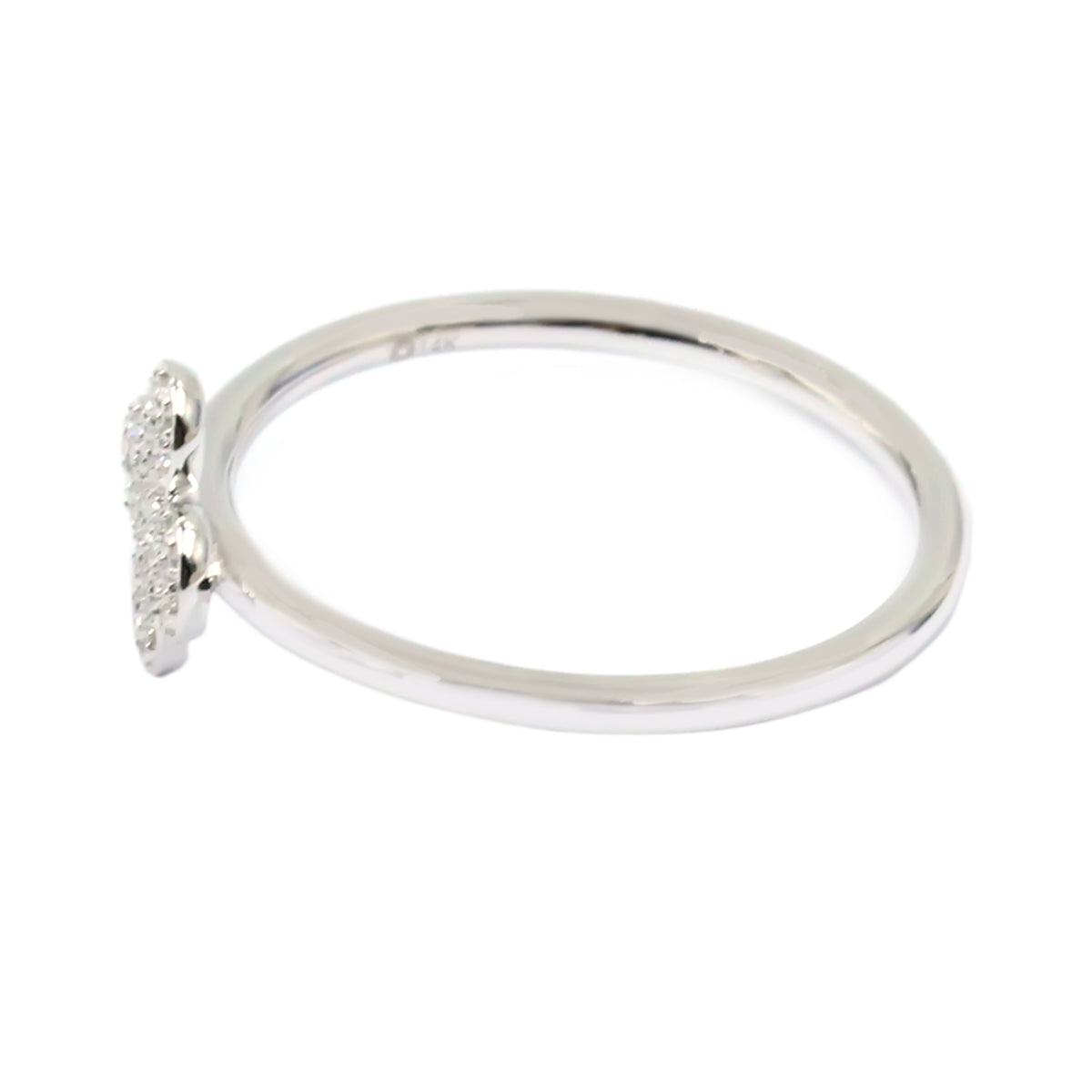 Gilded Lane 14K Gold 0.09ctw Diamond Clover Cluster Ring