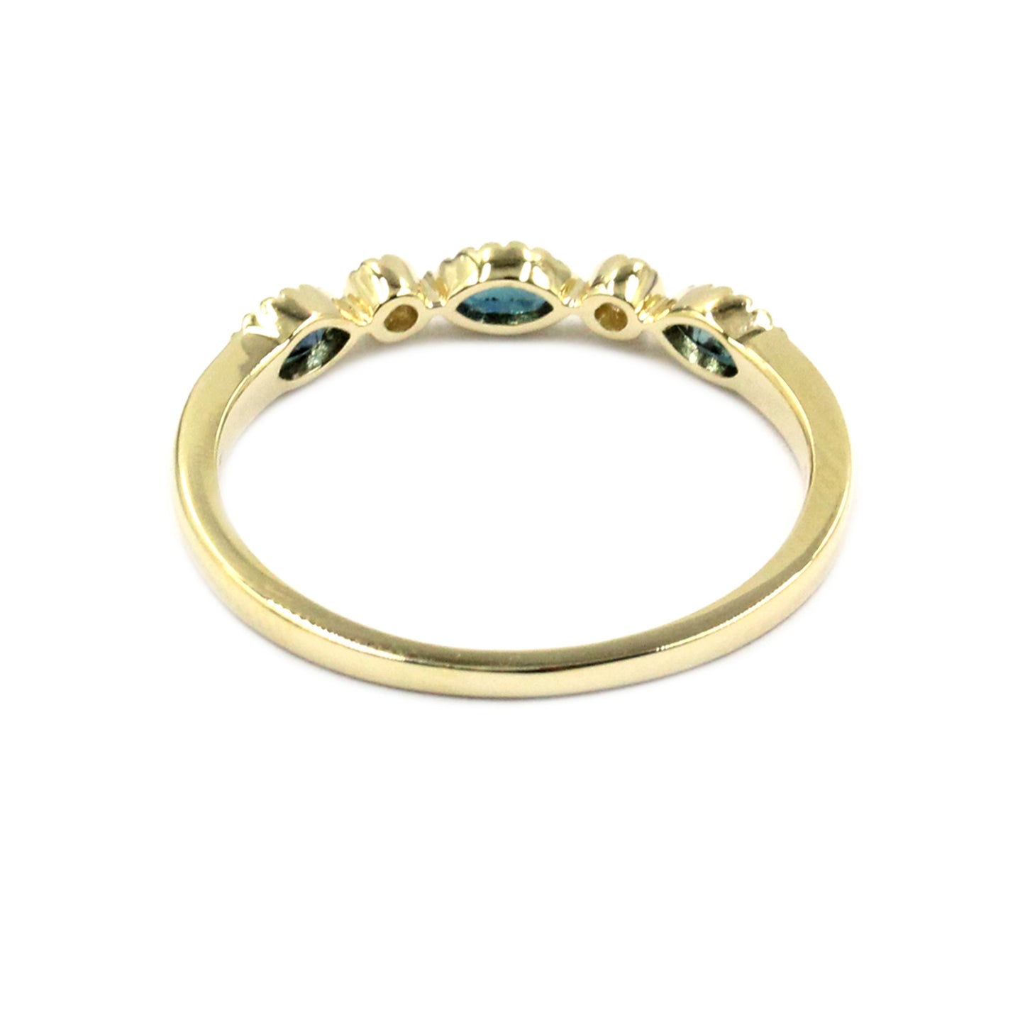 Gilded Lane 14K Gold Marquise Gemstone & Diamond Milgrain Stack Ring