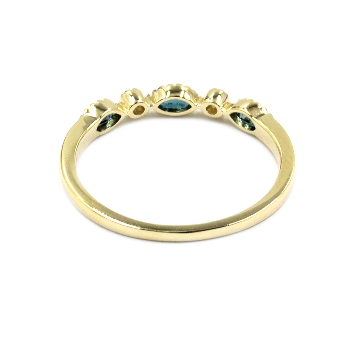 Gilded Lane 14K Gold Marquise Gemstone & Diamond Milgrain Stack Ring