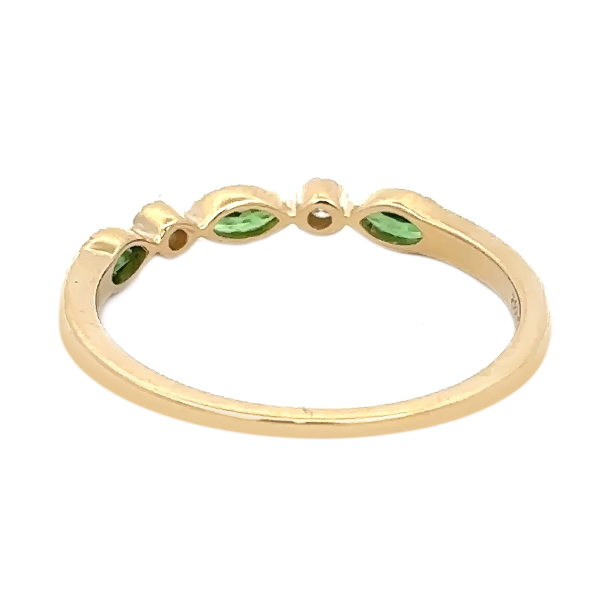 Gilded Lane 14K Gold Marquise Gemstone & Diamond Milgrain Stack Ring