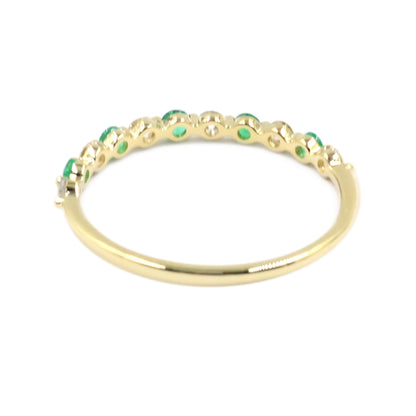 Gilded Lane 14K Gold Zambian Emerald & Diamond Alternating Stack Ring