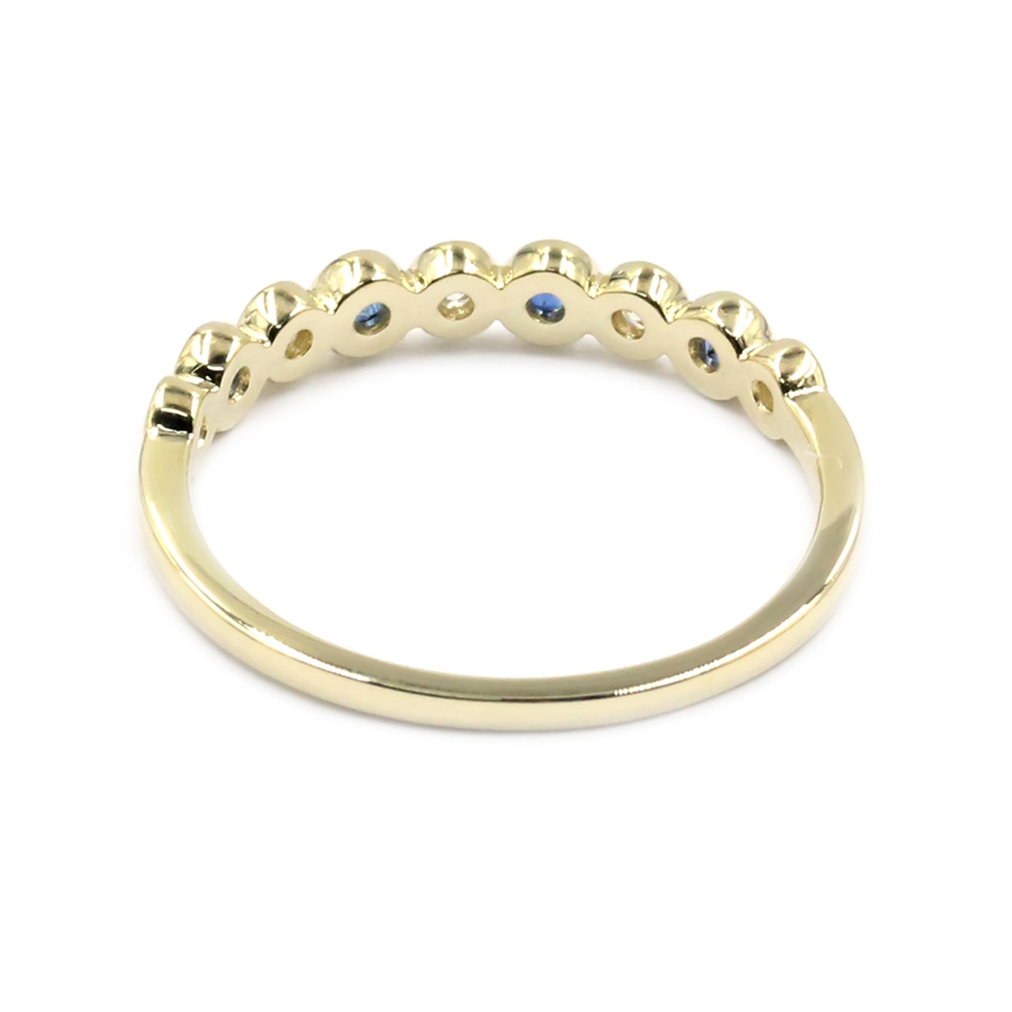 Gilded Lane 14K Gold Choice of Precious Gem & Diamond Bezel Set Stack Ring