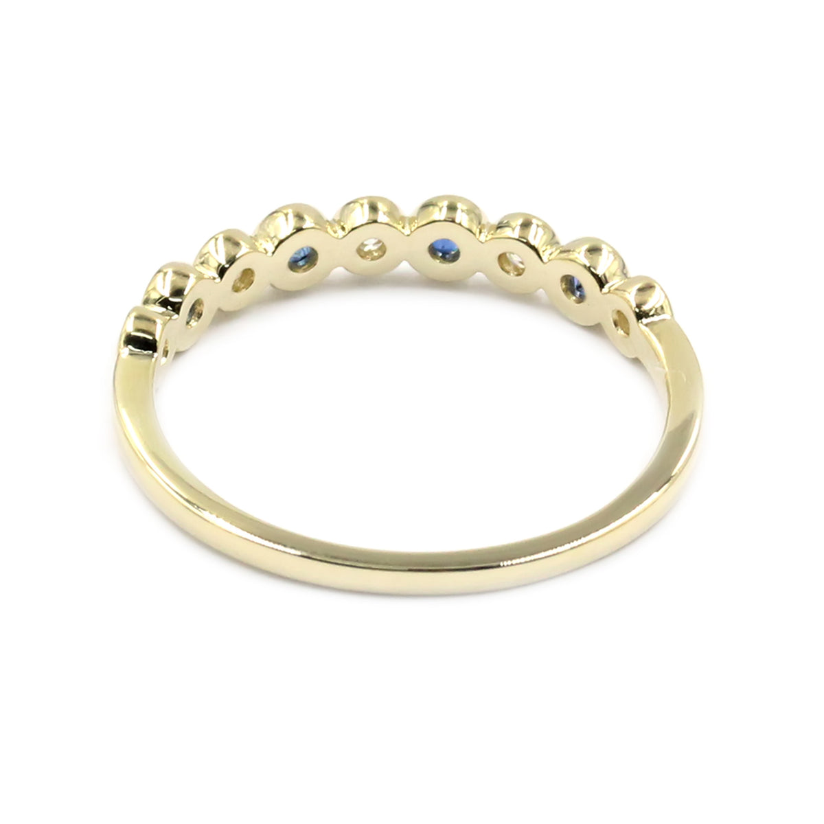 Gilded Lane 14K Gold Choice of Precious Gem & Diamond Bezel Set Stack Ring