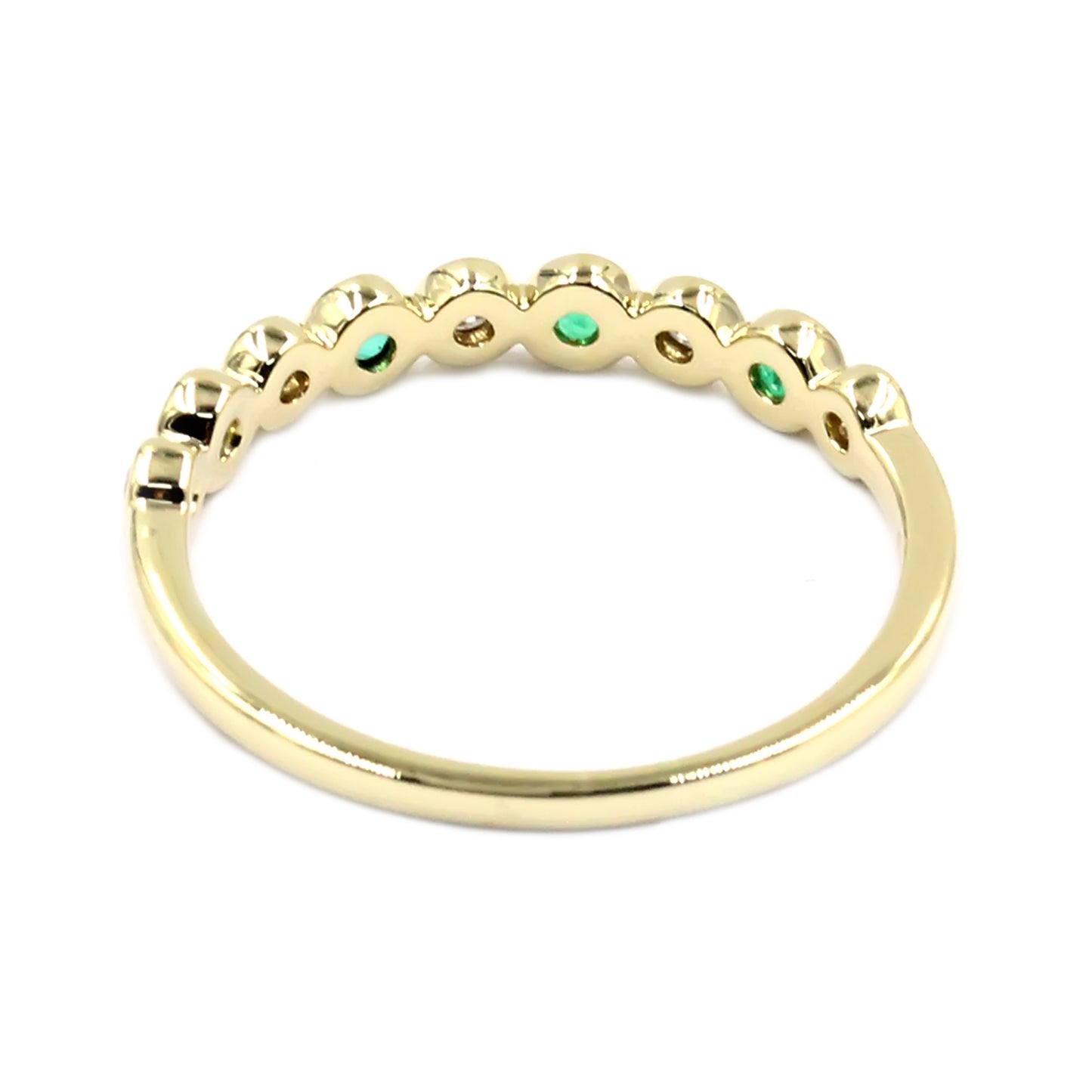 Gilded Lane 14K Gold Choice of Precious Gem & Diamond Bezel Set Stack Ring