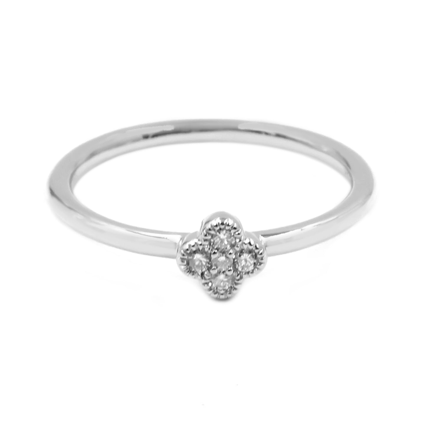 Gilded Lane 14K Gold 0.09ctw Diamond 5-Stone Cluster Stacking Ring